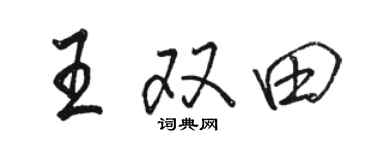 骆恒光王双田行书个性签名怎么写