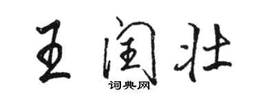 骆恒光王闰壮行书个性签名怎么写