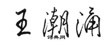 骆恒光王潮涌行书个性签名怎么写