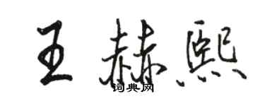 骆恒光王赫熙行书个性签名怎么写