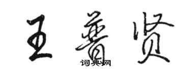 骆恒光王普贤行书个性签名怎么写