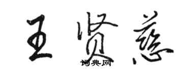 骆恒光王贤慈行书个性签名怎么写