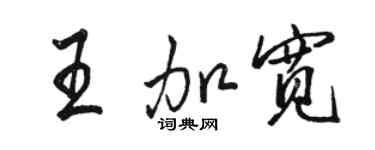 骆恒光王加宽行书个性签名怎么写