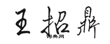 骆恒光王招鼎行书个性签名怎么写