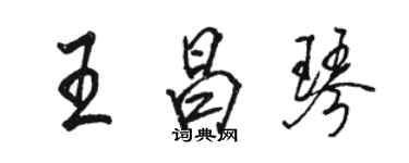 骆恒光王昌琴行书个性签名怎么写