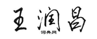 骆恒光王润昌行书个性签名怎么写