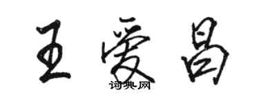 骆恒光王爱昌行书个性签名怎么写