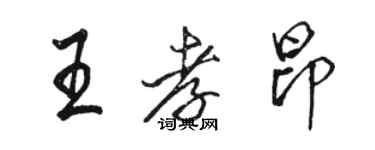 骆恒光王孝昂行书个性签名怎么写