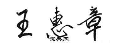 骆恒光王惠章行书个性签名怎么写