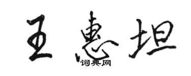 骆恒光王惠坦行书个性签名怎么写