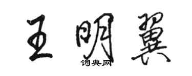 骆恒光王明翼行书个性签名怎么写