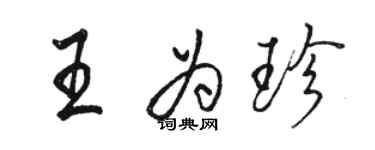 骆恒光王为珍行书个性签名怎么写