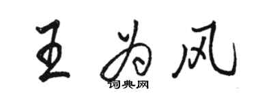 骆恒光王为风行书个性签名怎么写