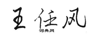 骆恒光王任风行书个性签名怎么写