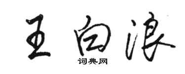 骆恒光王白浪行书个性签名怎么写