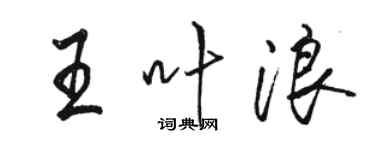 骆恒光王叶浪行书个性签名怎么写