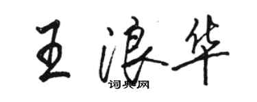 骆恒光王浪华行书个性签名怎么写