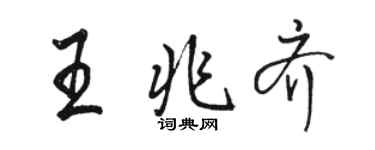 骆恒光王兆齐行书个性签名怎么写