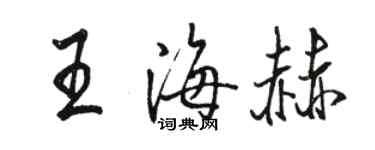 骆恒光王海赫行书个性签名怎么写