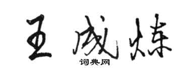 骆恒光王成炼行书个性签名怎么写