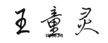 骆恒光王童灵行书个性签名怎么写