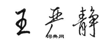 骆恒光王严静行书个性签名怎么写