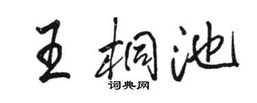 骆恒光王桐池行书个性签名怎么写