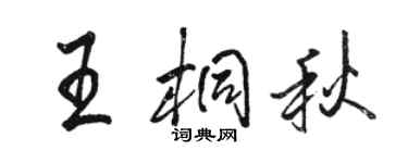 骆恒光王桐秋行书个性签名怎么写