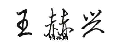 骆恒光王赫兴行书个性签名怎么写