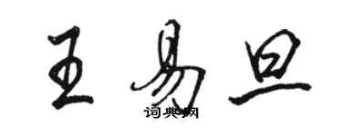骆恒光王易旦行书个性签名怎么写