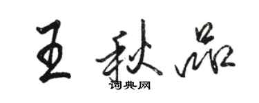 骆恒光王秋品行书个性签名怎么写