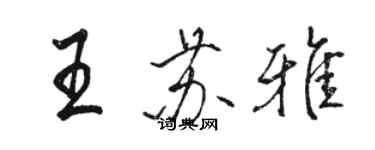 骆恒光王苏雅行书个性签名怎么写