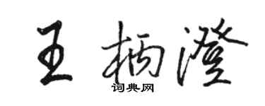 骆恒光王柄澄行书个性签名怎么写