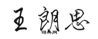 骆恒光王朗思行书个性签名怎么写