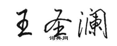 骆恒光王圣澜行书个性签名怎么写