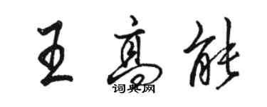 骆恒光王高能行书个性签名怎么写