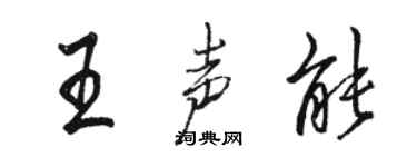 骆恒光王声能行书个性签名怎么写