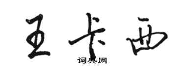 骆恒光王卡西行书个性签名怎么写