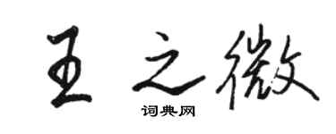 骆恒光王之微行书个性签名怎么写