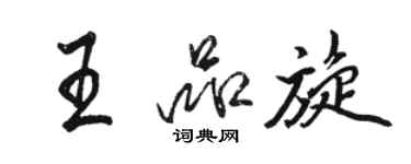 骆恒光王品旋行书个性签名怎么写