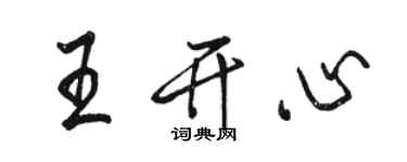 骆恒光王开心行书个性签名怎么写