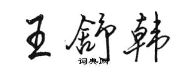 骆恒光王舒韩行书个性签名怎么写