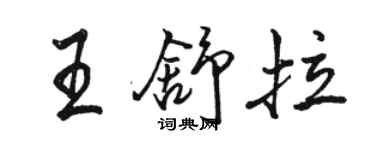骆恒光王舒拉行书个性签名怎么写