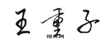 骆恒光王重子行书个性签名怎么写
