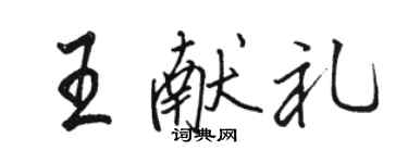 骆恒光王献礼行书个性签名怎么写