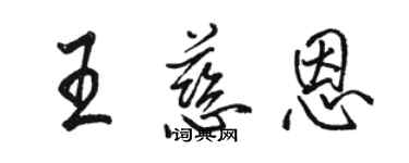 骆恒光王慈恩行书个性签名怎么写
