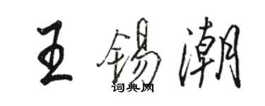 骆恒光王锡潮行书个性签名怎么写