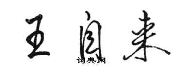 骆恒光王自来行书个性签名怎么写