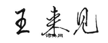 骆恒光王来见行书个性签名怎么写