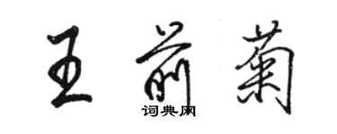 骆恒光王前菊行书个性签名怎么写